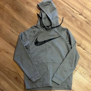 Nike Dri-FIT Grey Swoosh Hoodie Men’s Medium | Athletic Training Sweatshirt
